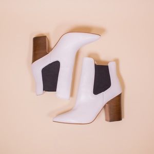 Chinese Laundry White Leather Booties